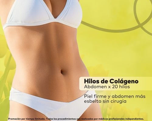 Hilos de colágeno en abdomen