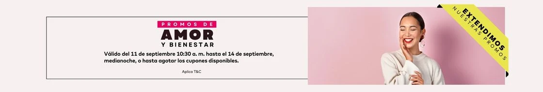 Banner interno para informar sobre la extención de las promociones de amor y bienestar en Promoestetica