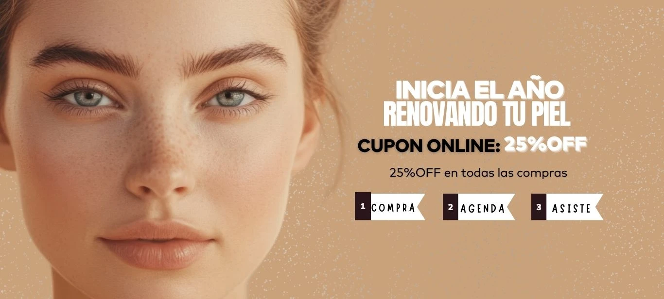 Banner grande de página principal para informar el cupón del 25% en promoestetica