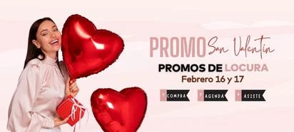 Banner pequeño de página principal para informar las promos de locura del 16 y 17 de febrero en promoestetica