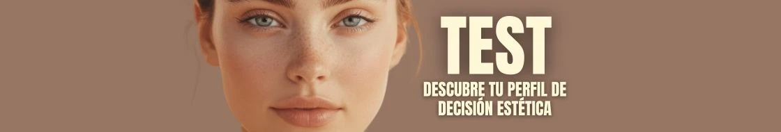 Banner interno de página principal para hacer el test de perfil de decisión estética en Promoestetica